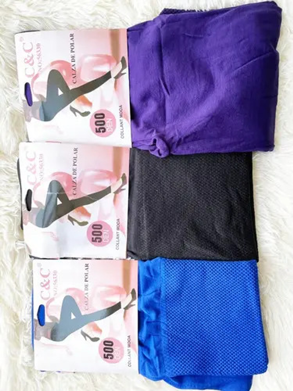 Pack 2 Calzas Polar Sin Costura Mujer. Tiro Largo Con Faja 5