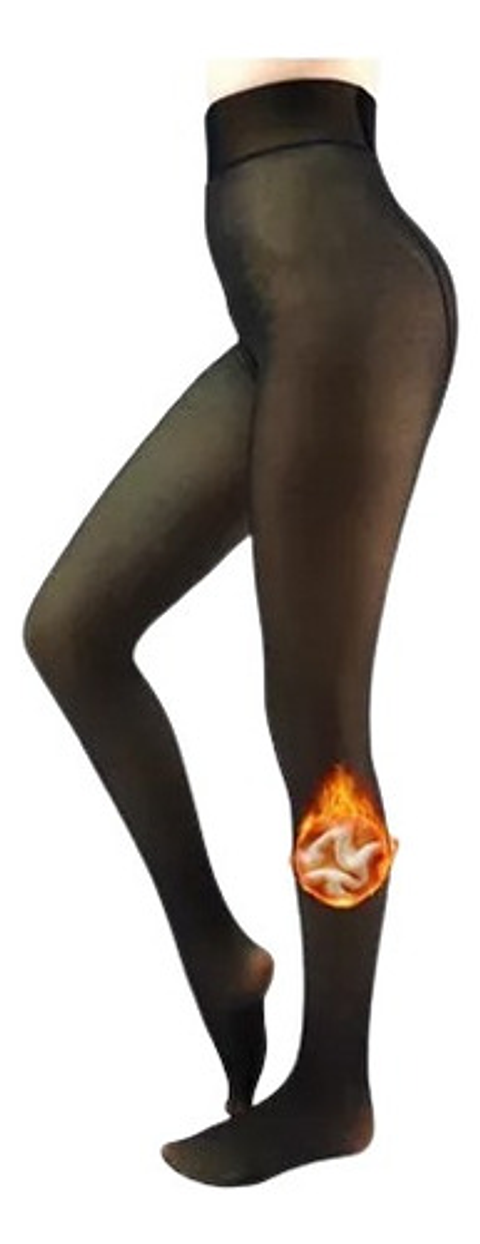 Pack6 Calza Efecto Piel Panty Con Chiporro Invierno Con Pie