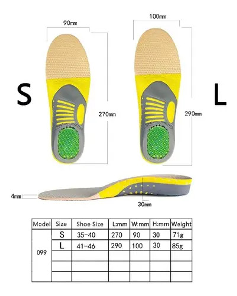 Plantillas Ortopédicas Premium Para Fascitis Plantar Unisex 19