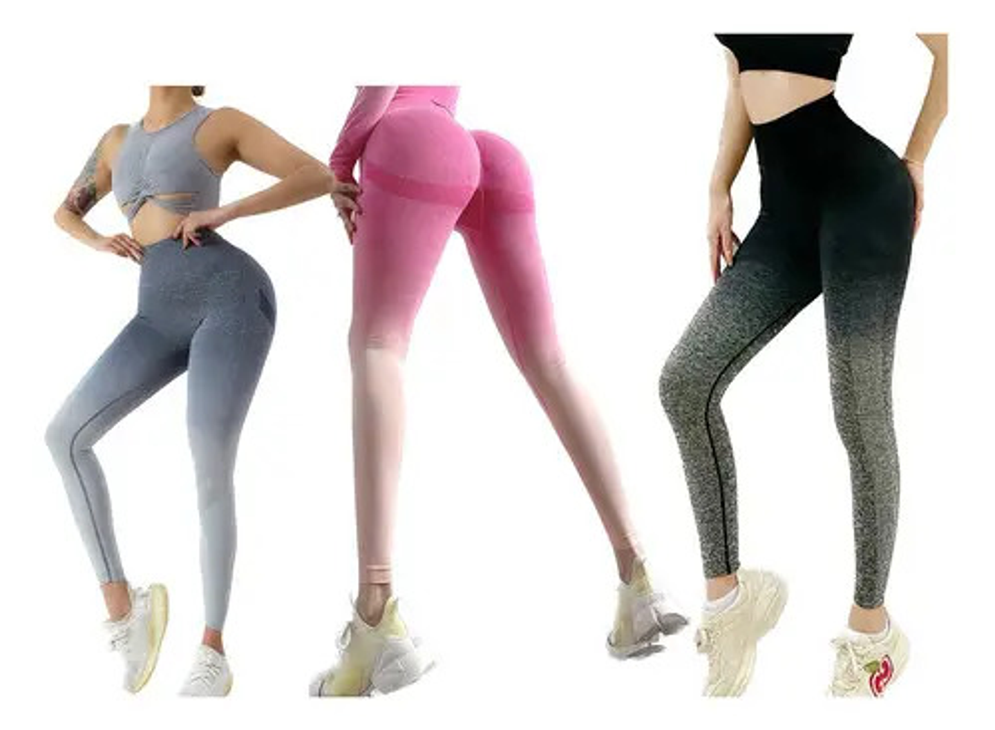 Pack3 Calzas Leggins Deportivos Push Up Estampados Yoga 23