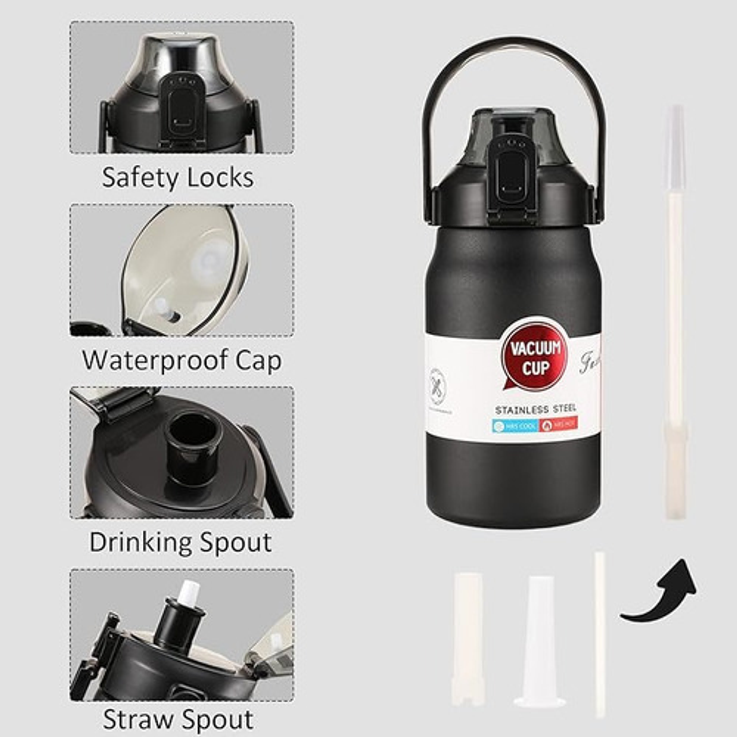 Botella De Agua Deportiva De Acero Inoxidable 316 De 800ml 6