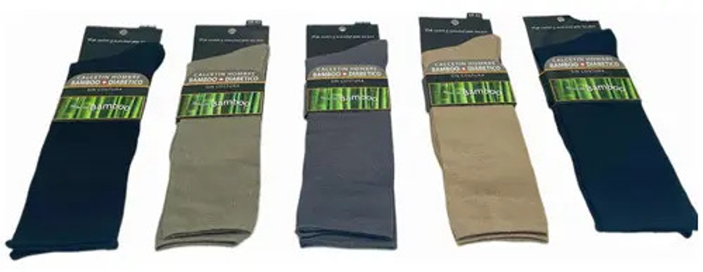 6 Pares Calcetin Cobre + Bambu Hombre Sin Costura Diabetico 1