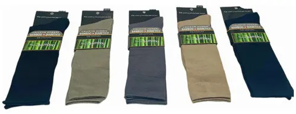 6 Pares Calcetin Cobre + Bambu Hombre Sin Costura Diabetico 1