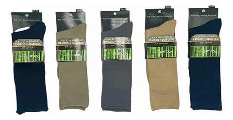 6 Pares Calcetin Cobre + Bambu Hombre Sin Costura Diabetico