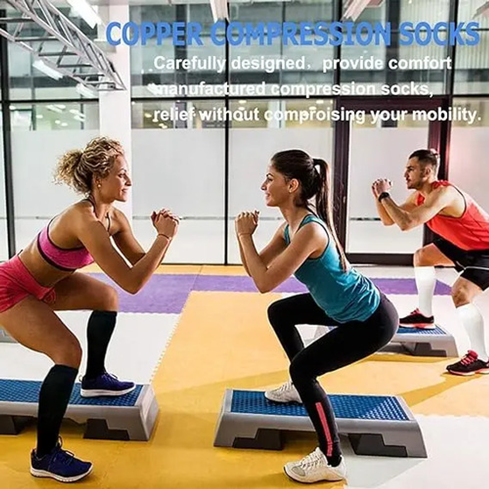 4 Pares De Calcetines De Compresión De Cobre 10-15 Mmhg 7