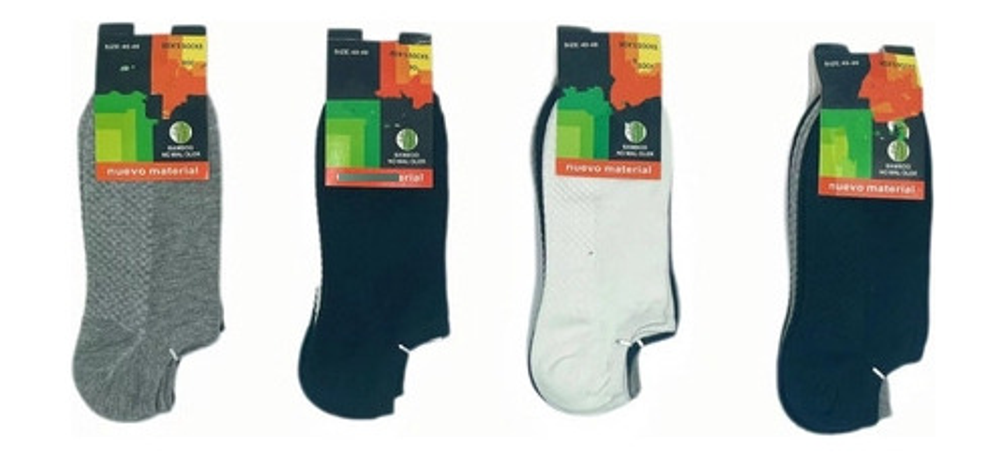 6 Pares  Calcetín Deportivo Tobillero Fibra De Bambú C11 1