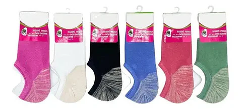 12 Pares Calcetine Mujeres Invisible Cobre Con Bambú Algodón