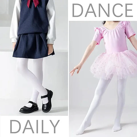 6 Unidades Pantys Blancas Para Niñas Lisas