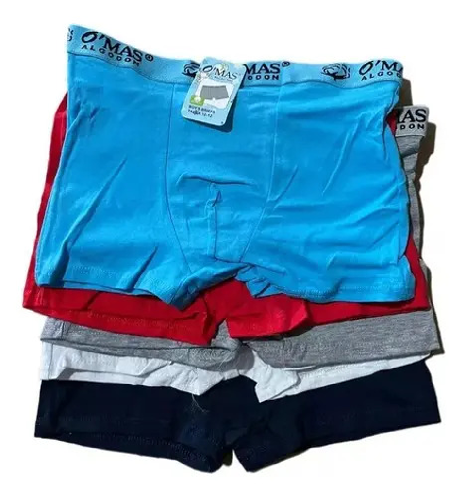 Pack 12 Boxer De Algodón Para Niño Juvenil 12-18 Años 1