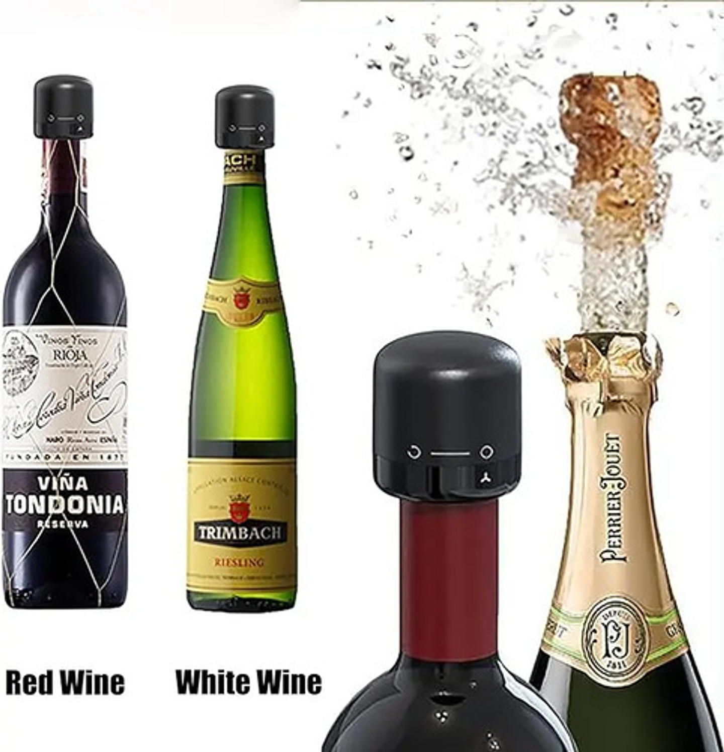 2pcs Tapa Vino Tapón Al Vacío Champagne Espumante Champaña 7