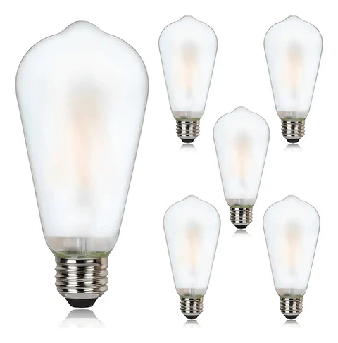 Ampolleta Vintage Filamento Led  E27 Luz Calida X6