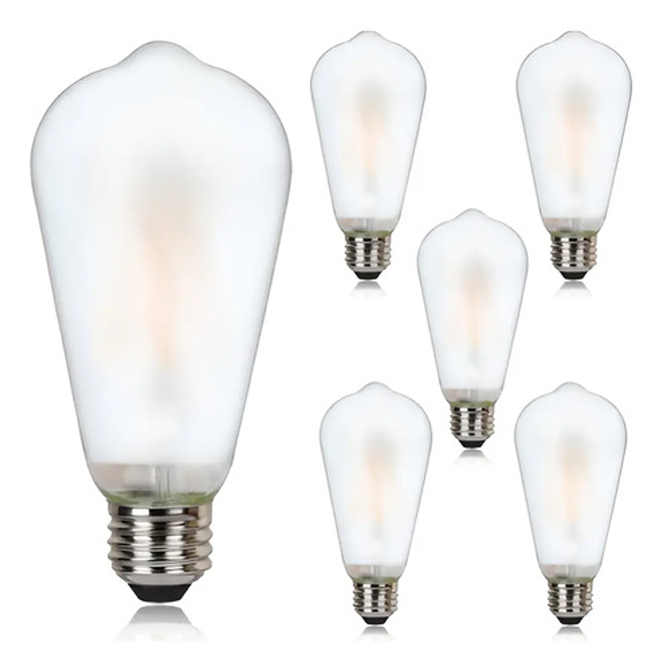 Ampolleta Vintage Filamento Led  E27 Luz Calida X6 1