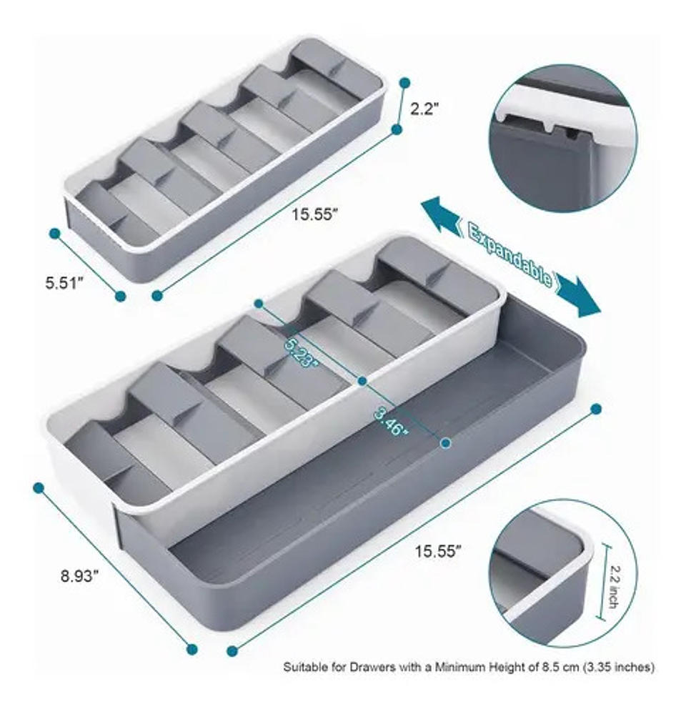 Organizador Para Cubiertos Porta Servicio Ahorra Espacio 3