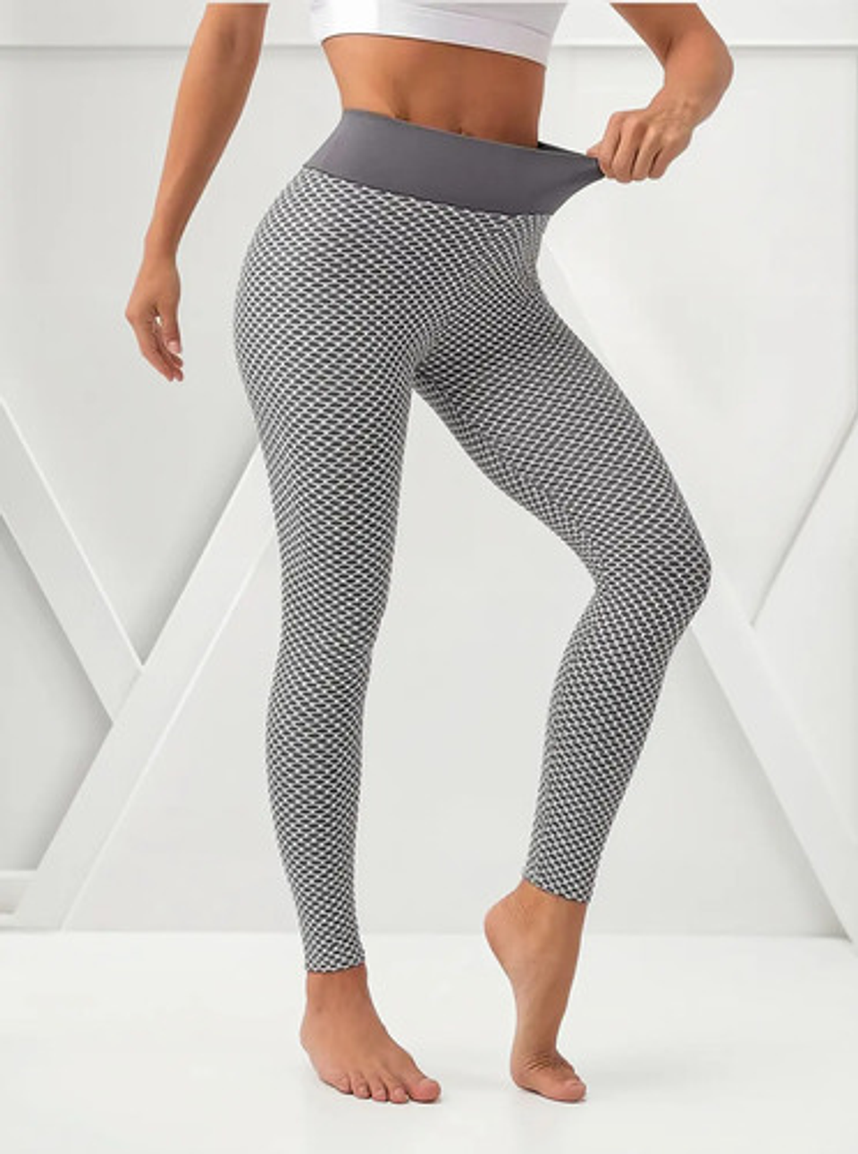 Calzas Texturizada Push Up Levanta Cola  Cintura Alta 1