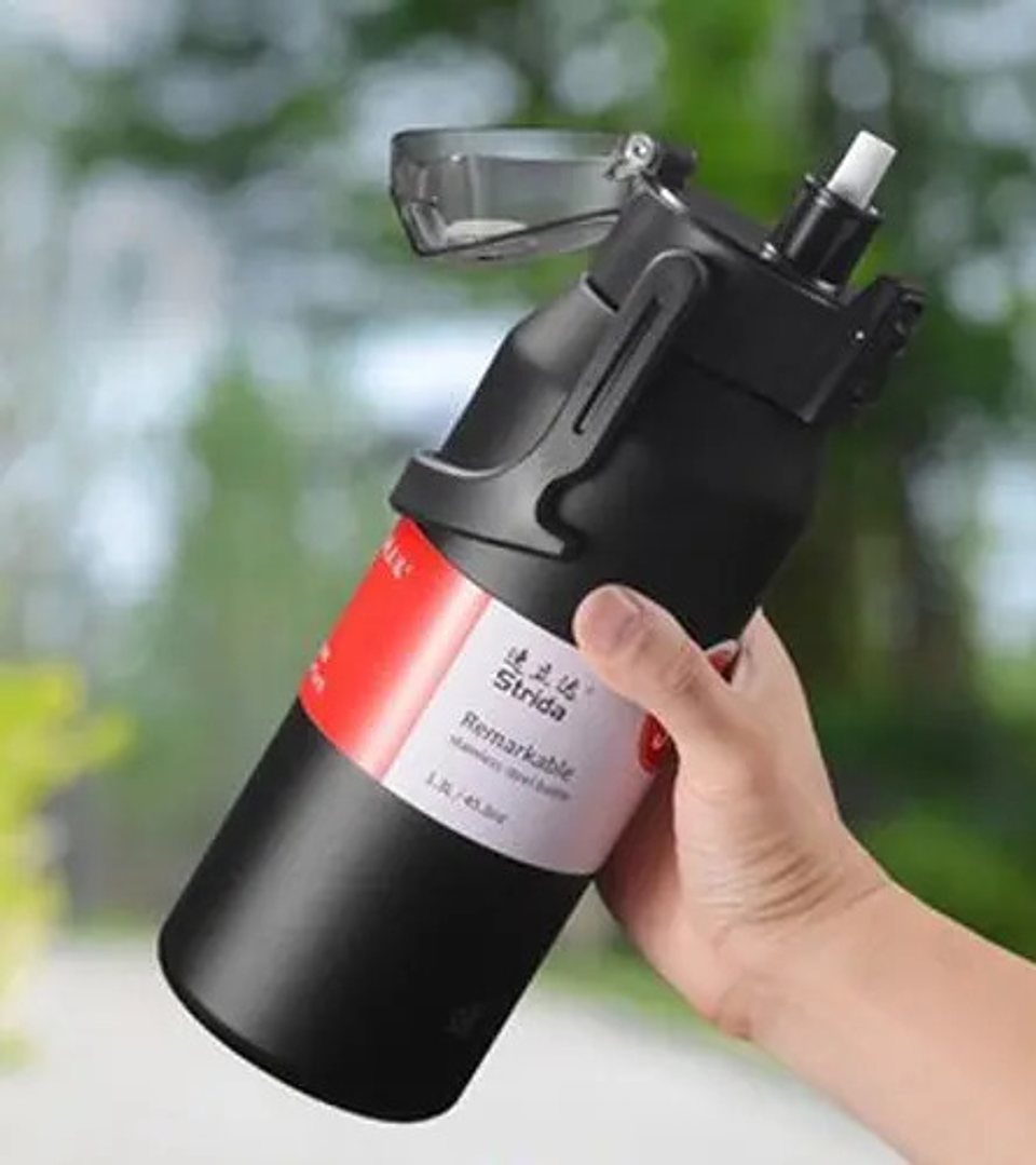 Botella De Agua Deportiva De Acero Inoxidable 316 De 1300ml Negro 3