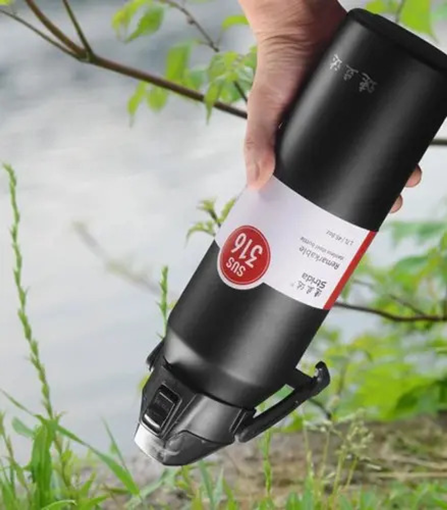 Botella De Agua Deportiva De Acero Inoxidable 316 De 1300ml Negro 5