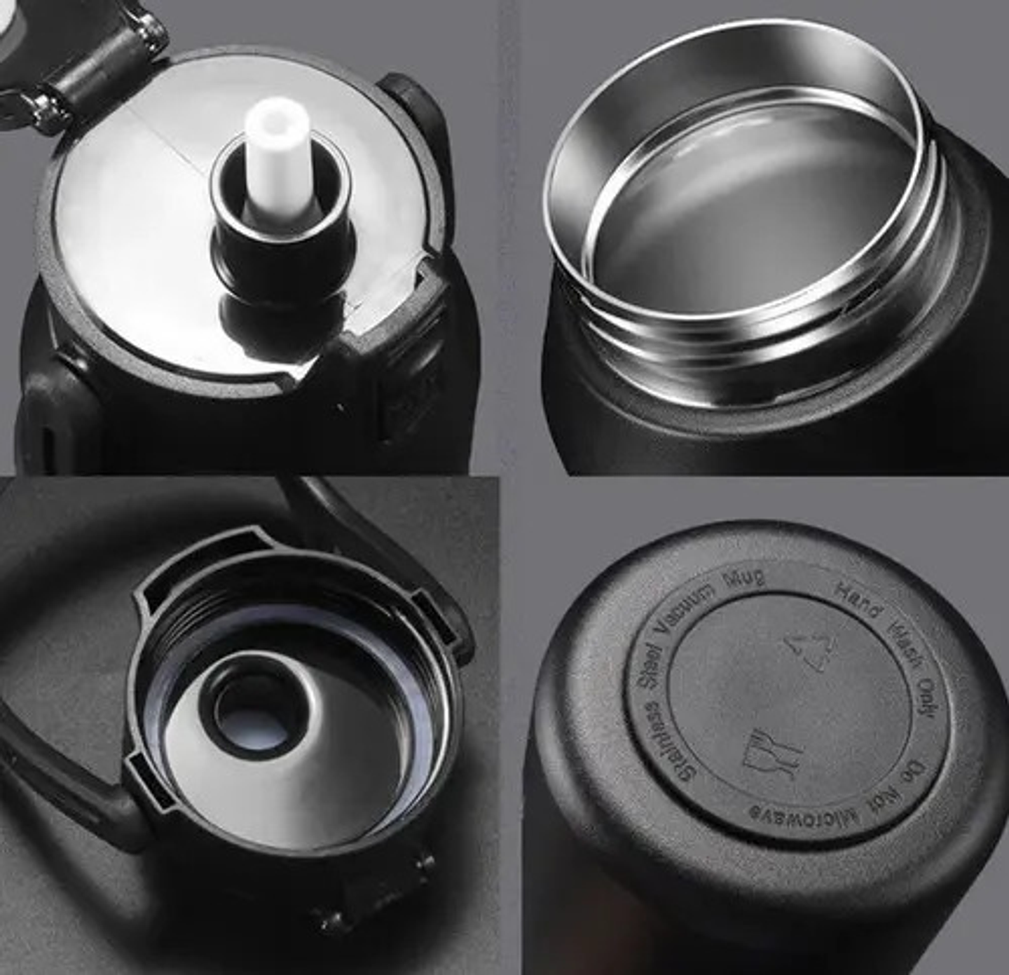 Botella De Agua Deportiva De Acero Inoxidable 316 De 1300ml Negro 7