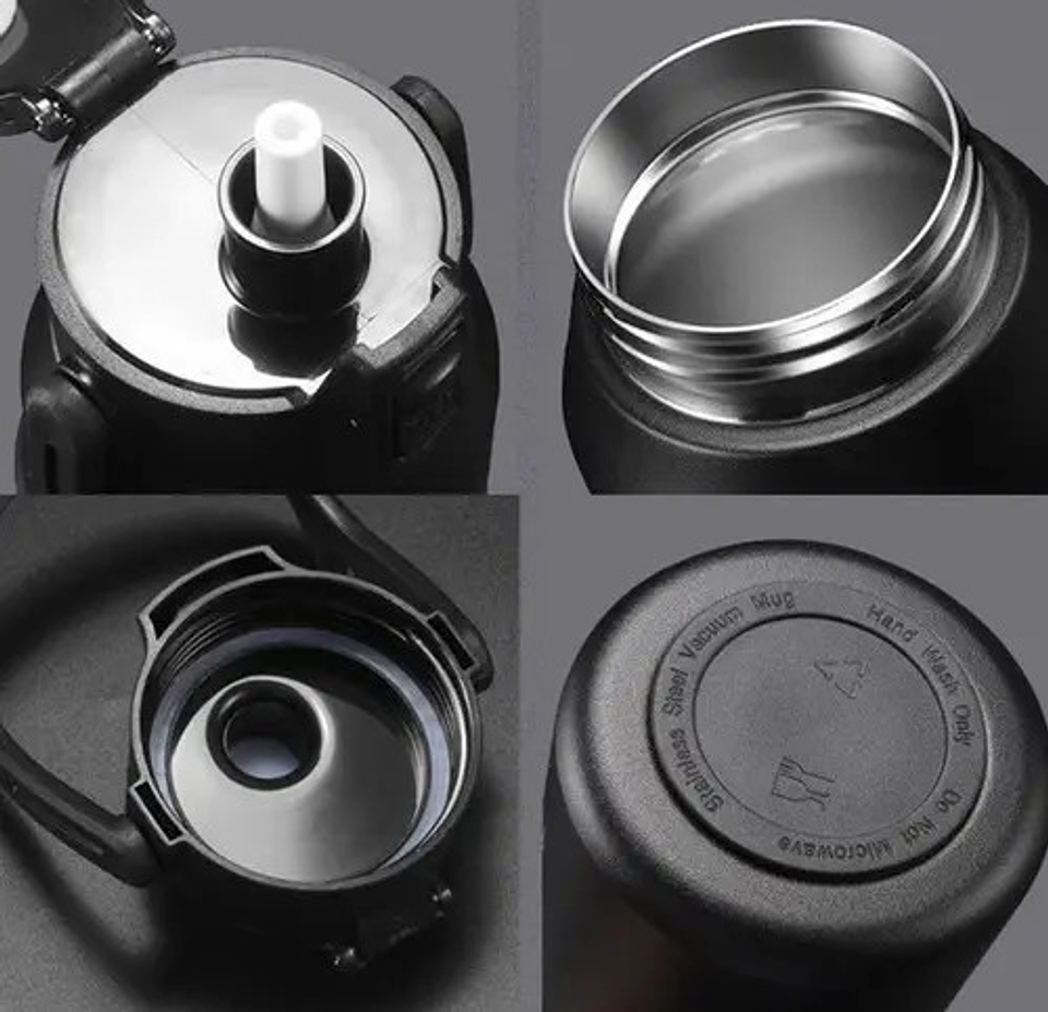 Botella De Agua Deportiva De Acero Inoxidable 316 De 1300ml Negro 7