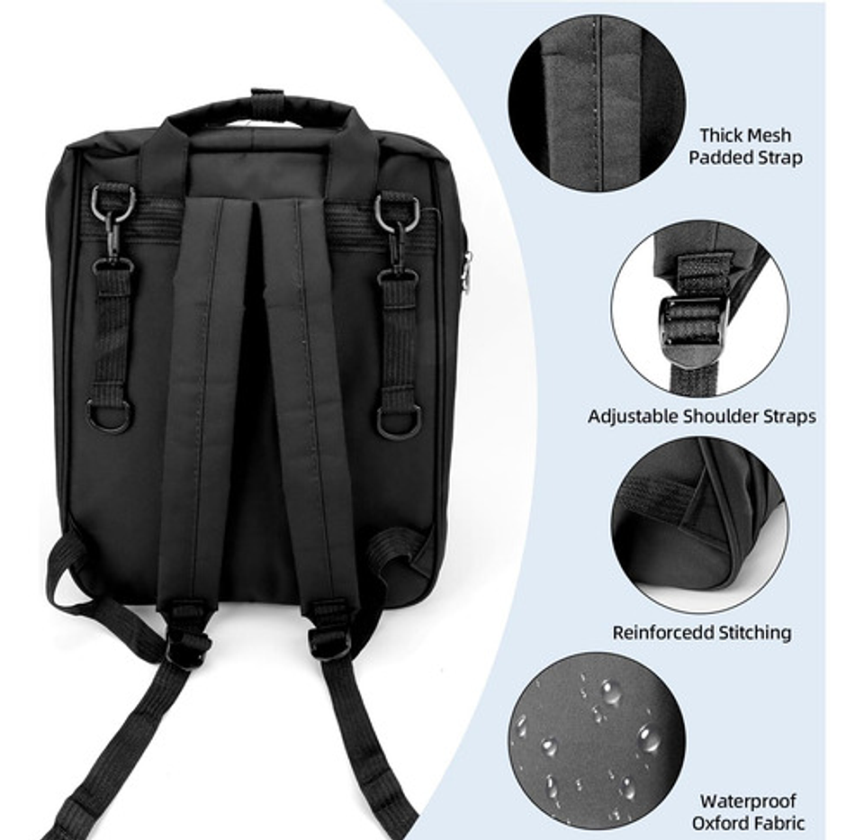 Mochila 3 En 1 Pañalera Cuna Y Mudador Portátil Para Bebés 11