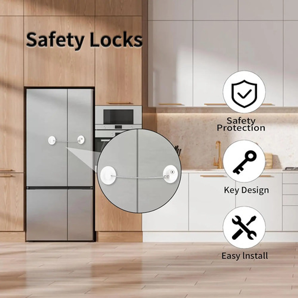 Pack 10 Seguros Niños/ Bebés Puertas Y Cajones Blanco 5