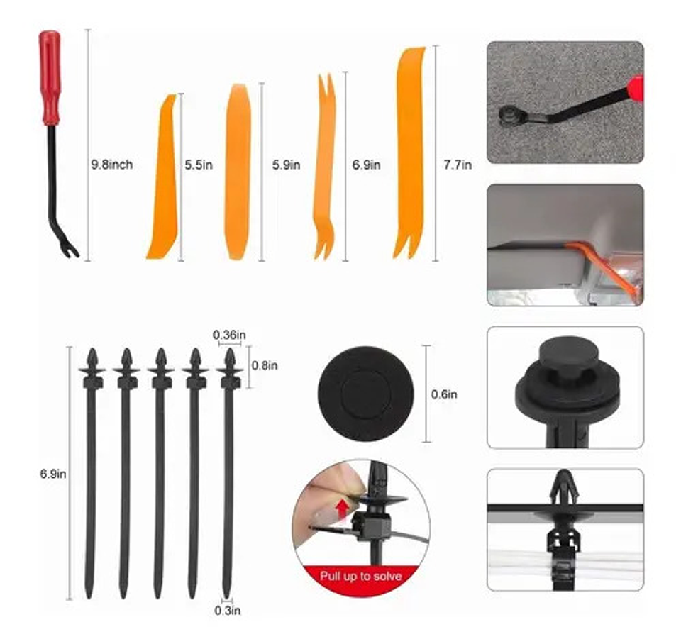 Kit 110 Clip Broche Retencion Plastico Auto Lata Tapabarro 6