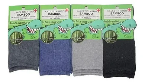 Pack 6 Calcetas De Bambu Sin Costura Para Niño