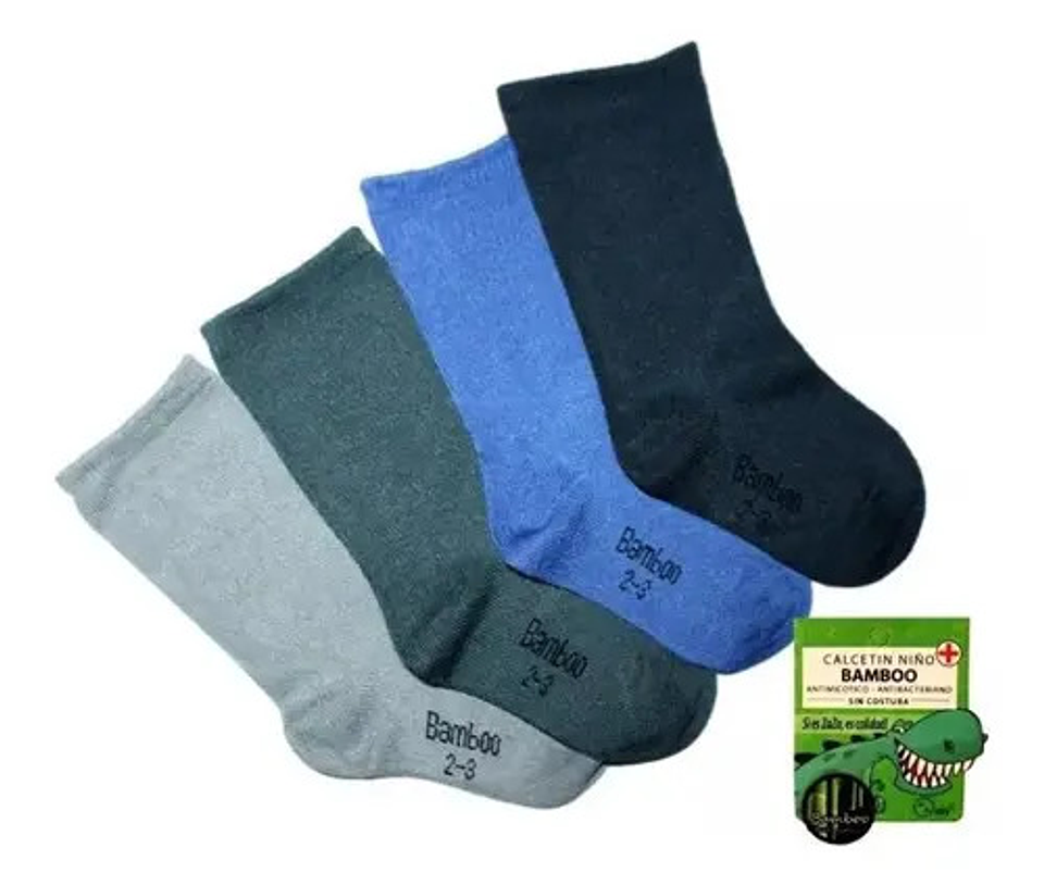 Pack 6 Calcetas De Bambu Sin Costura Para Niño 2