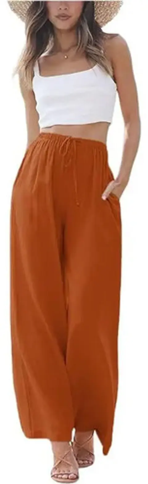 Pack 3 Pantalones Casuale Suelto De Bamboo Y Lino Para Mujer