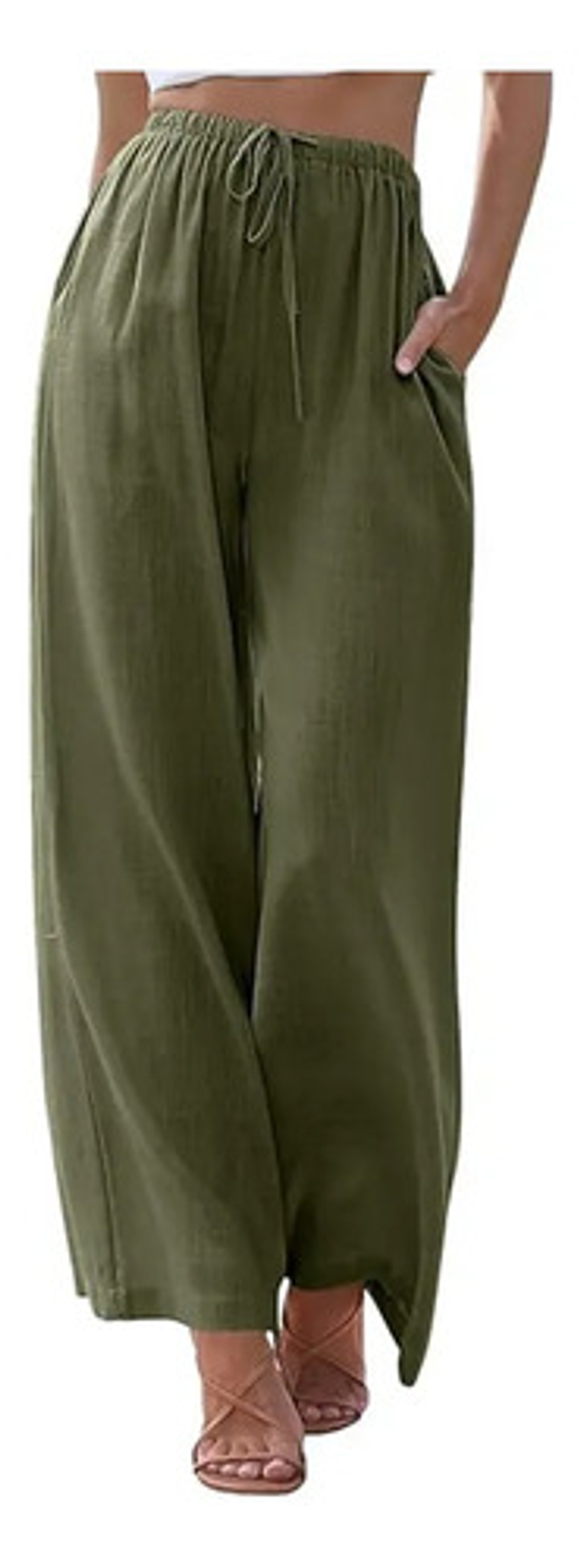 Pack 3 Pantalones Casuale Suelto De Bamboo Y Lino Para Mujer 6