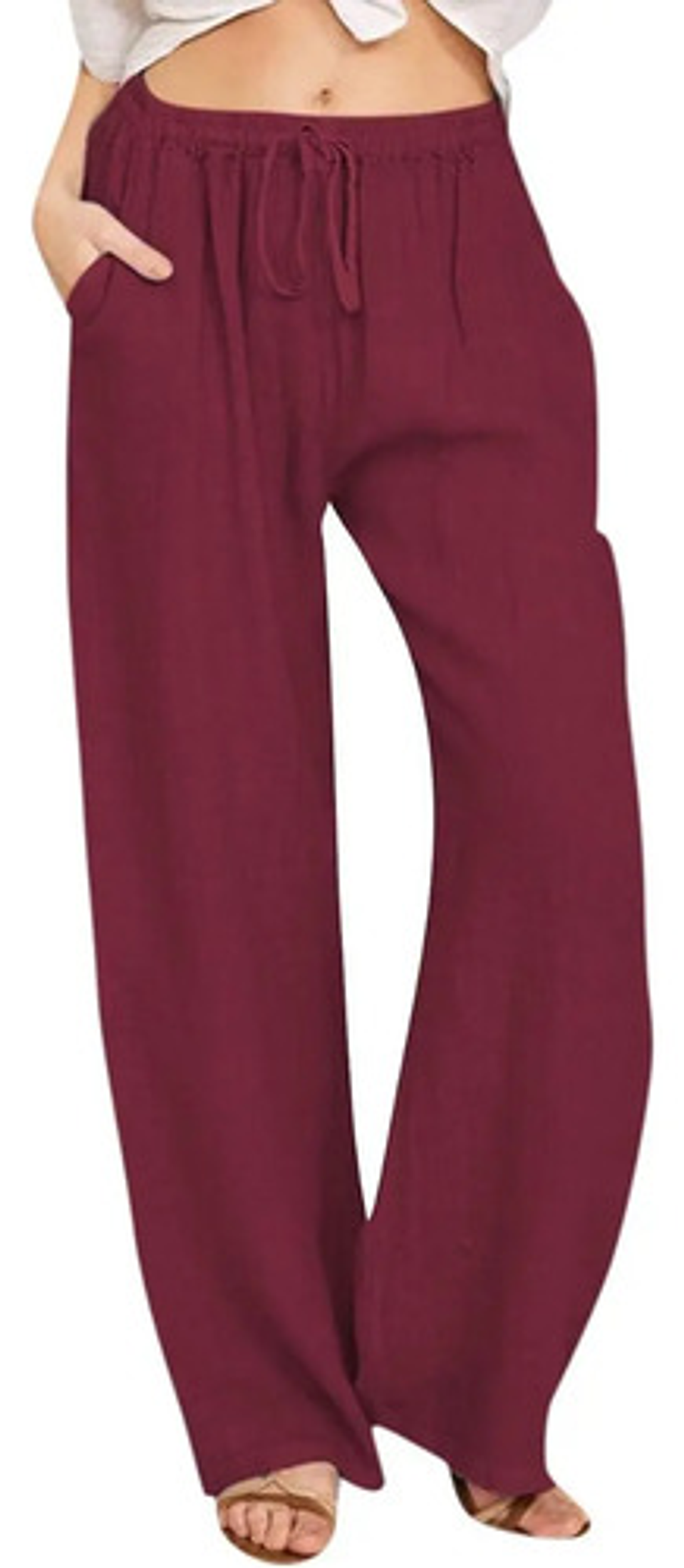 Pack 3 Pantalones Casuale Suelto De Bamboo Y Lino Para Mujer 8