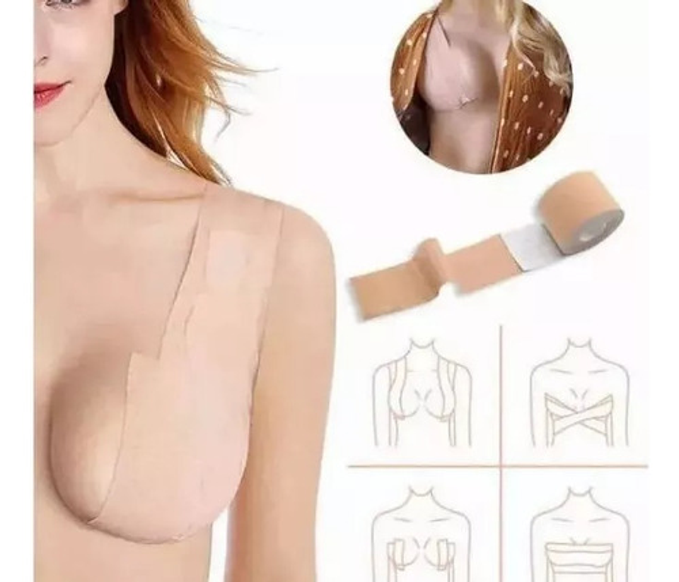 Sostén Cinta Modeladora Y Levanta Senos Transparente  3pack 4