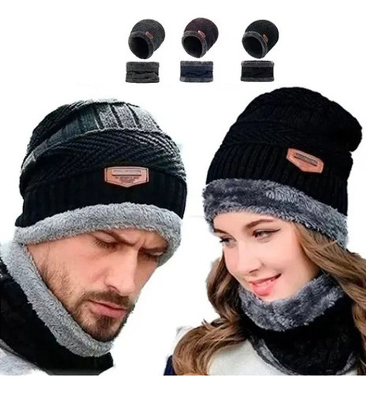 Gorro Invierno De Lana Con Interior Chiporro Cuello 2