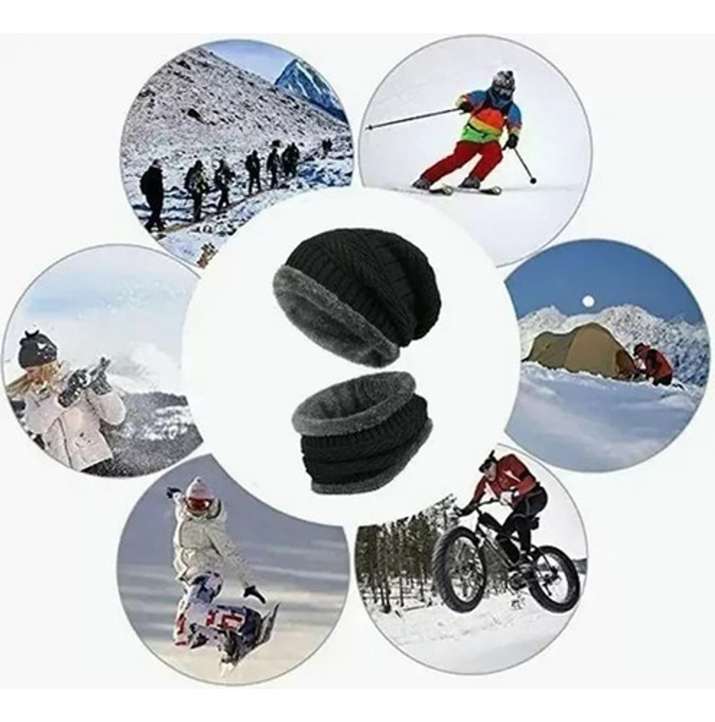 Gorro Invierno De Lana Con Interior Chiporro Cuello 18