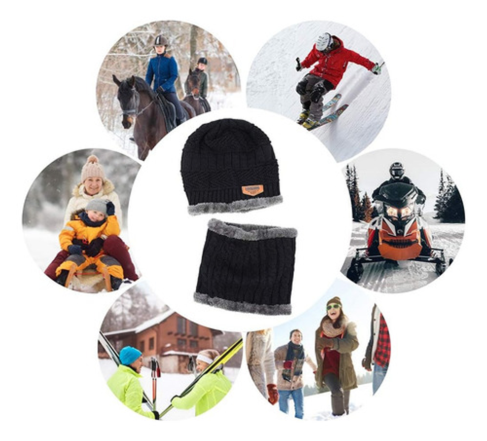 Gorro Invierno De Lana Con Interior Chiporro Cuello 29