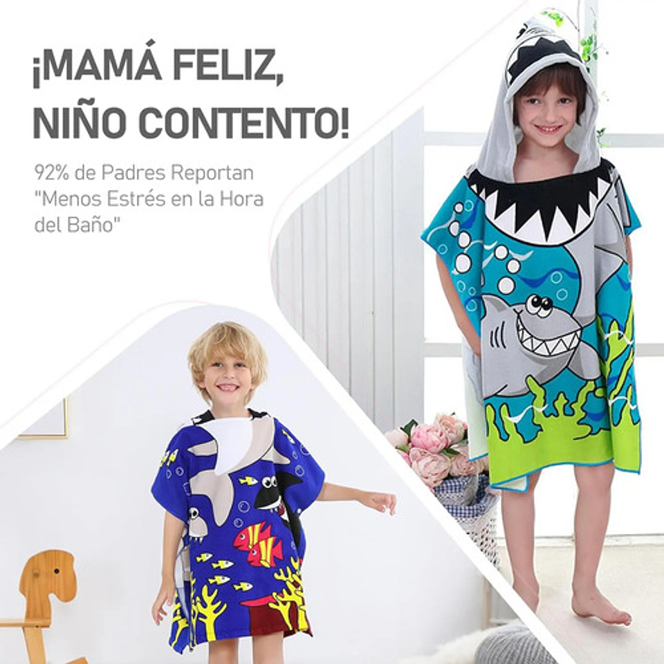Toalla De Baño Playa Nadar Capucha Niños Diseños 3