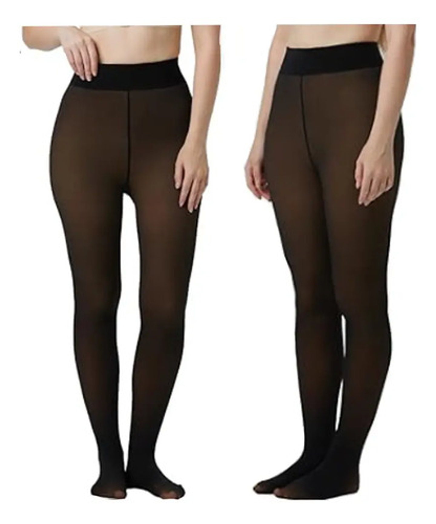 Pack2 Calza Efecto Piel Panty Con Chiporro Invierno Con Pie 2