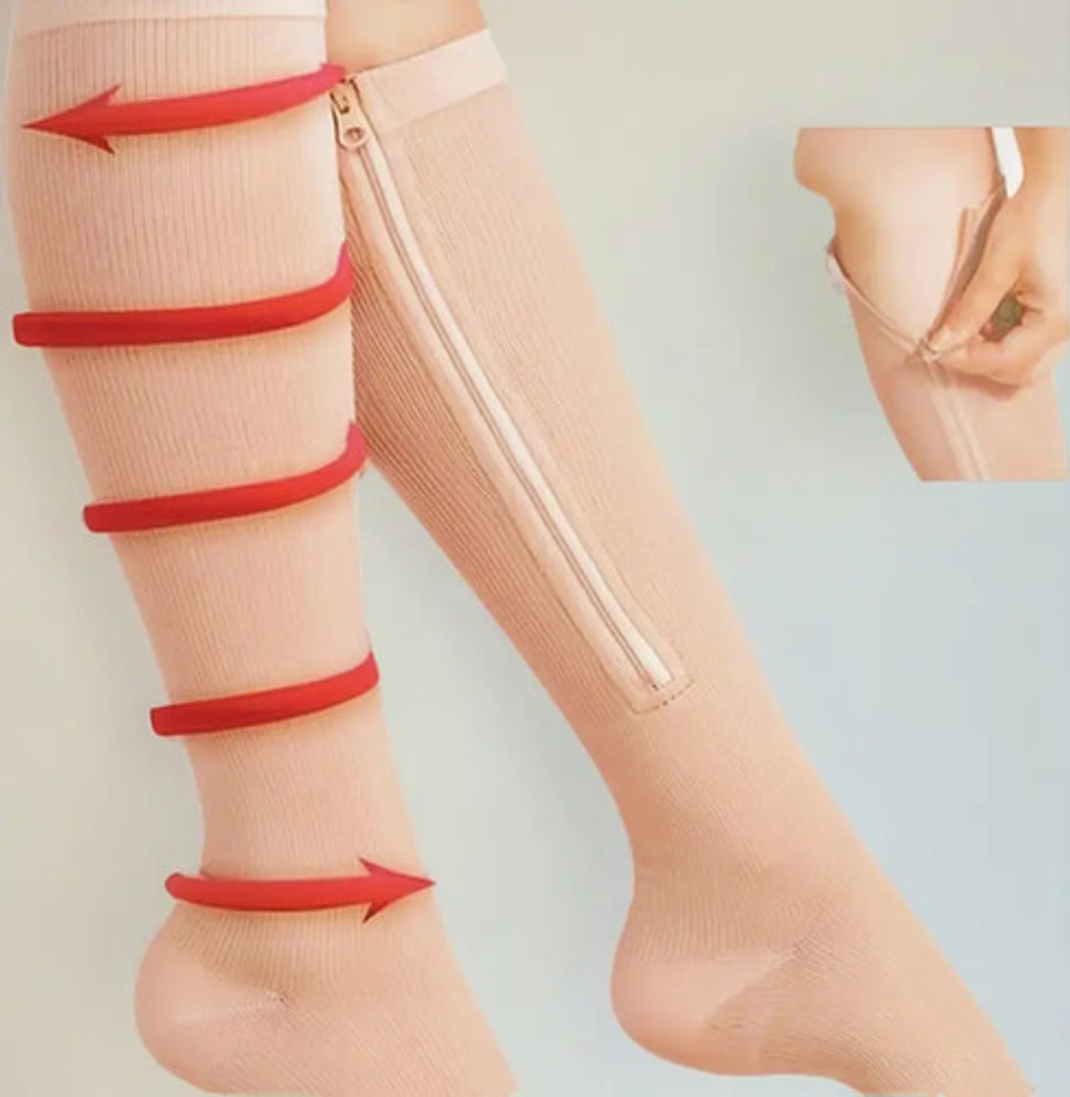 2 Pares De Calcetas Medias De Compresión Várices Circulación 11