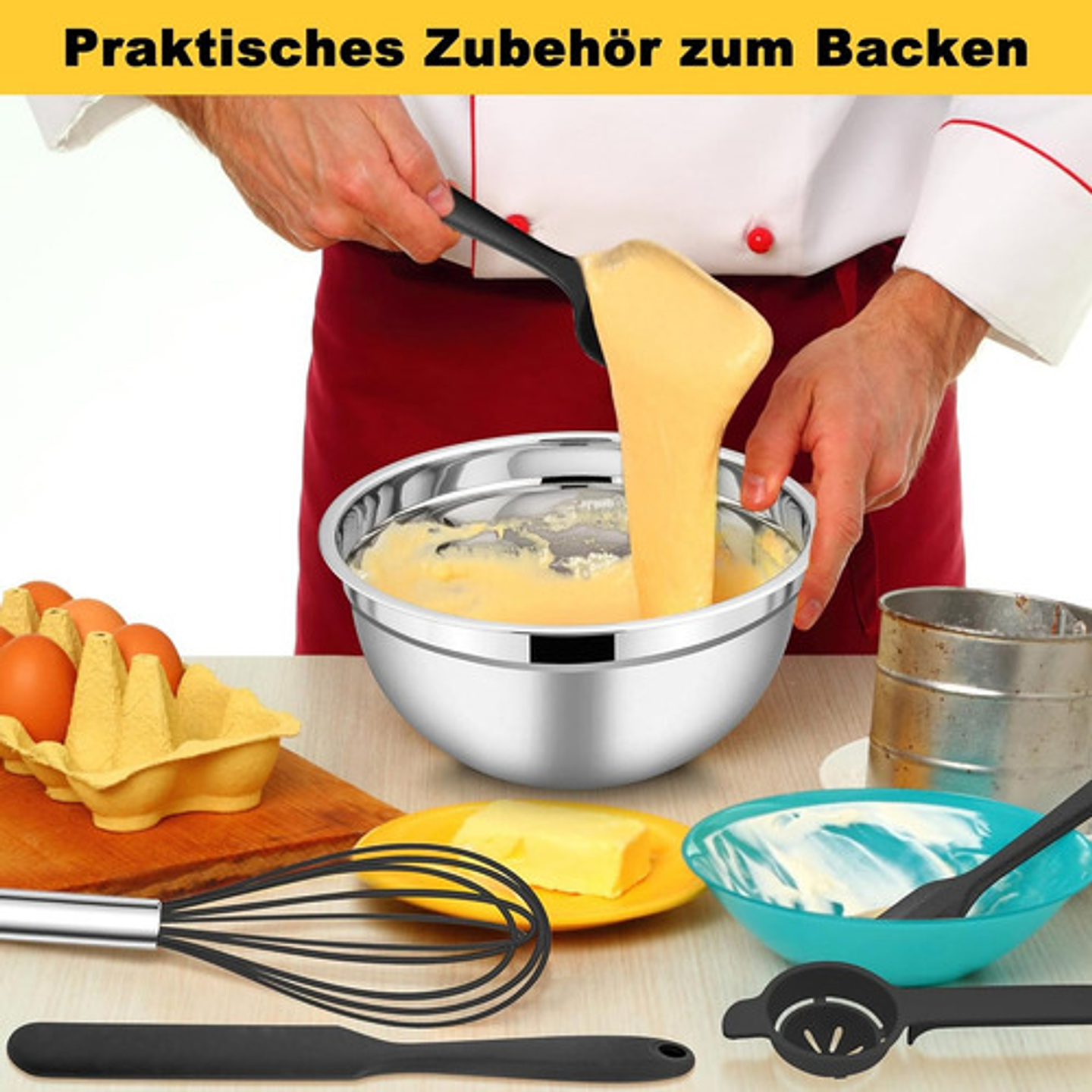 Juego De Bowls Con Tapa Acero Inoxidable Antideslizante Plateado 10