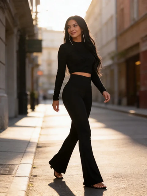 Pantalón Calzas Mujer Flare Pants Pata Elefante