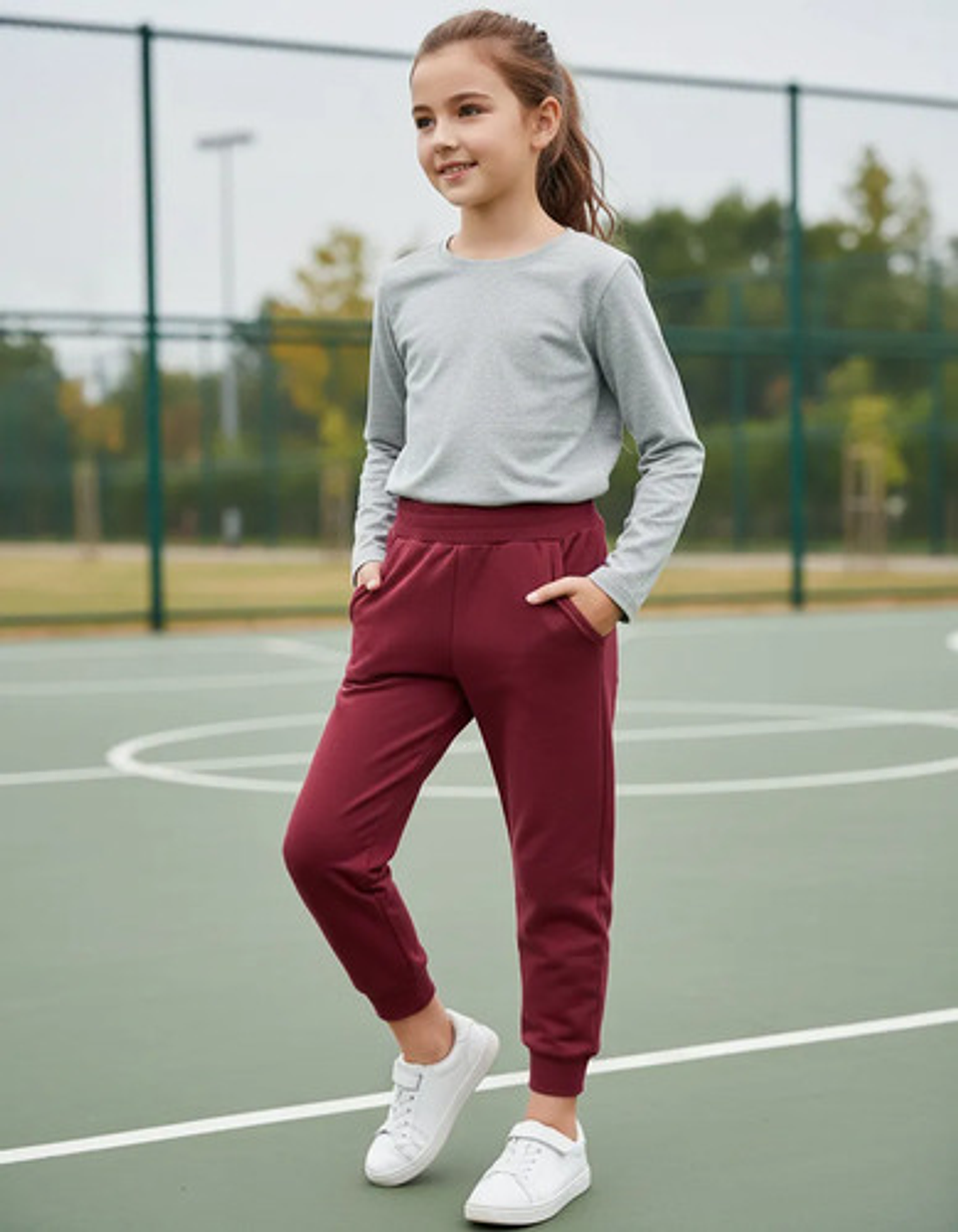  Pantalones De Buzo Para Niña Talla 5 A 10 Liso 60-80 1