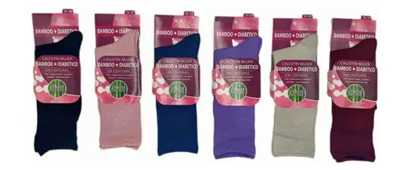 X6 Calcetines Bambú + Cobre Para Mujer Diabetes Sin Costuras 1