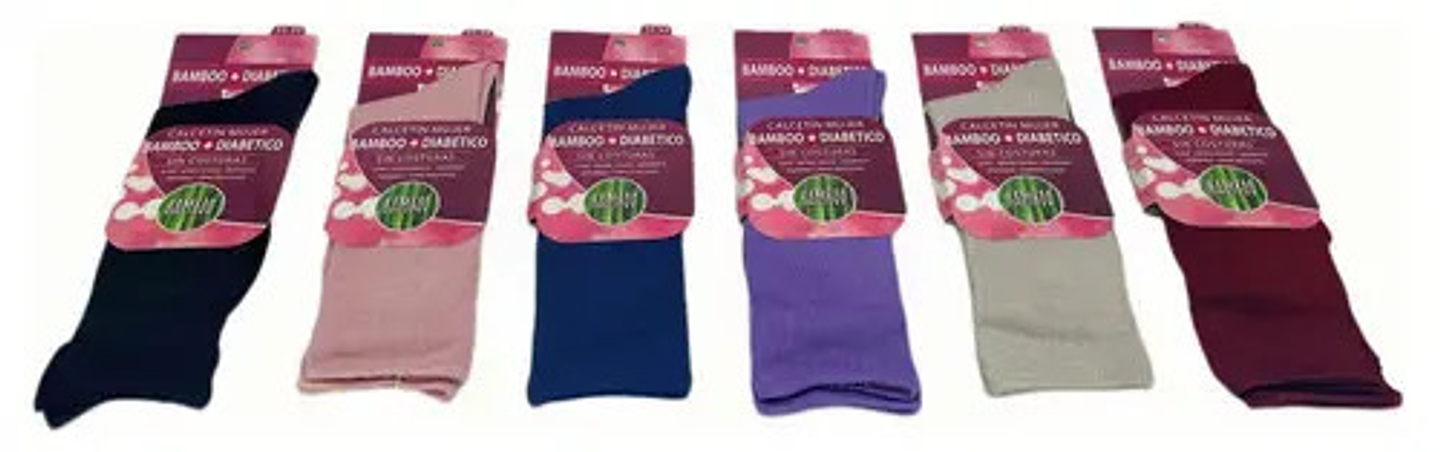 X6 Calcetines Bambú + Cobre Para Mujer Diabetes Sin Costuras 5