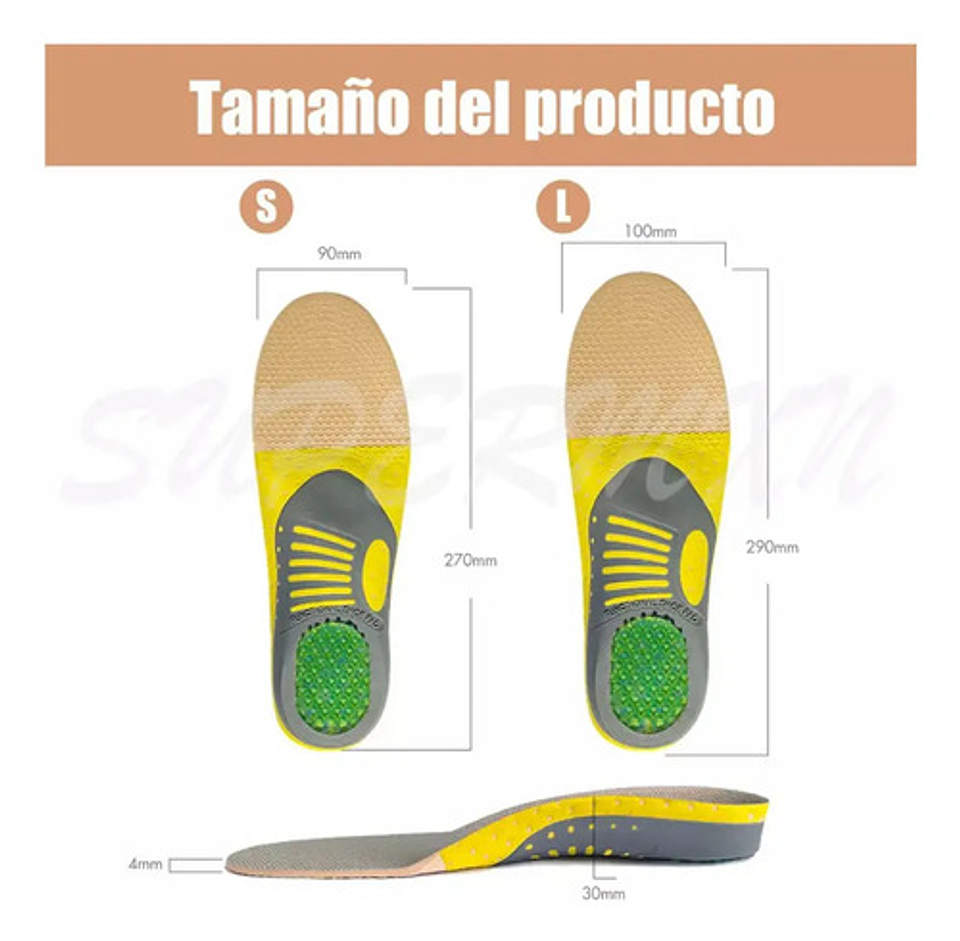 1 Par Plantillas Ortopédicas Para Fascitis Plantar Pie Plano 24