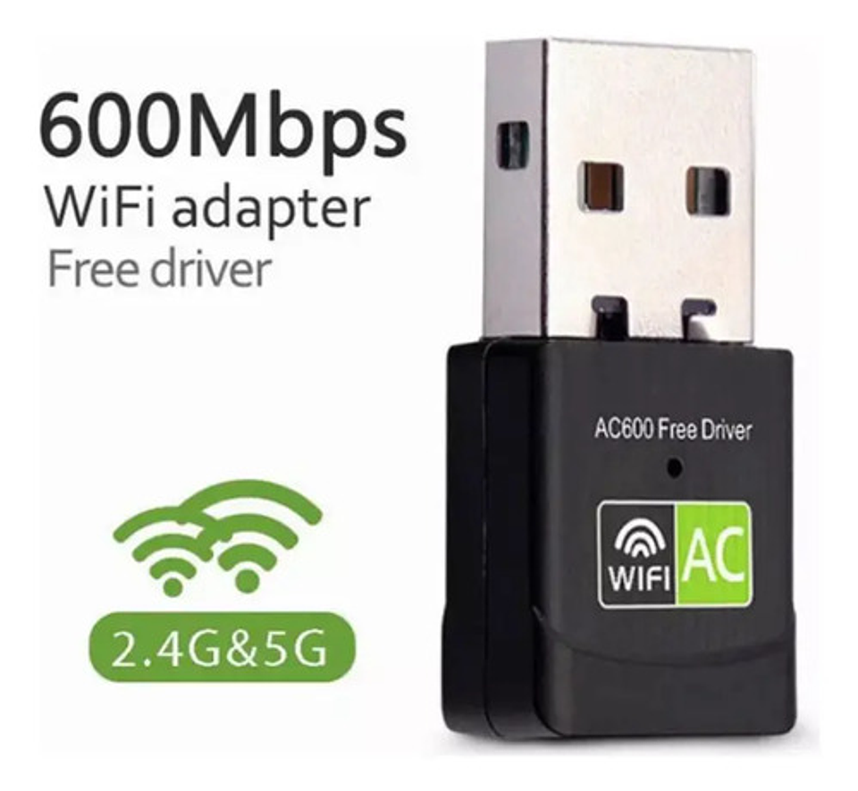 Adaptador Receptor Antena Wifi Ac Doble Banda Dual 2.4y5ghz  2