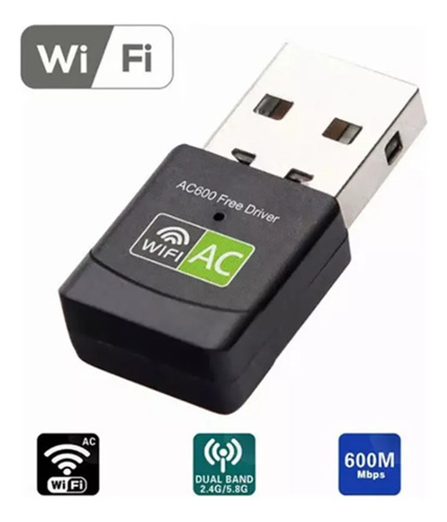 Adaptador Receptor Antena Wifi Ac Doble Banda Dual 2.4y5ghz  3