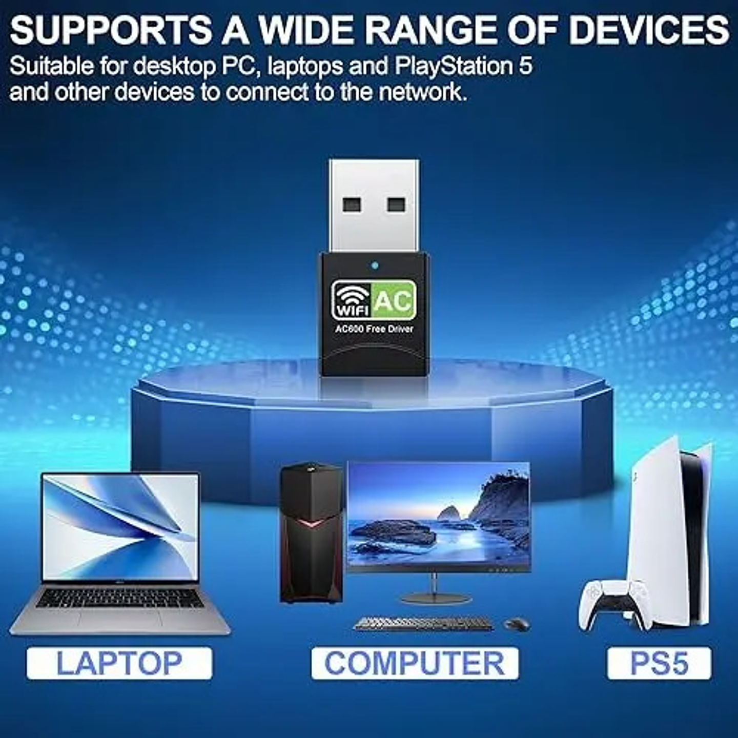 Adaptador Receptor Antena Wifi Ac Doble Banda Dual 2.4y5ghz  4