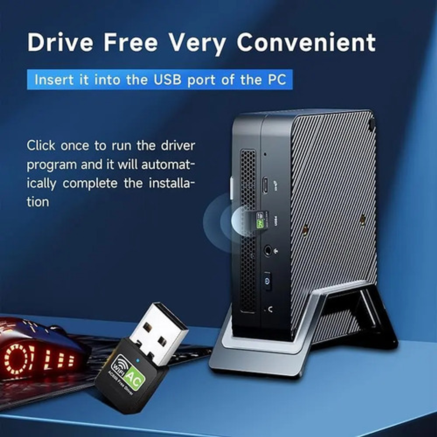 Adaptador Receptor Antena Wifi Ac Doble Banda Dual 2.4y5ghz  5