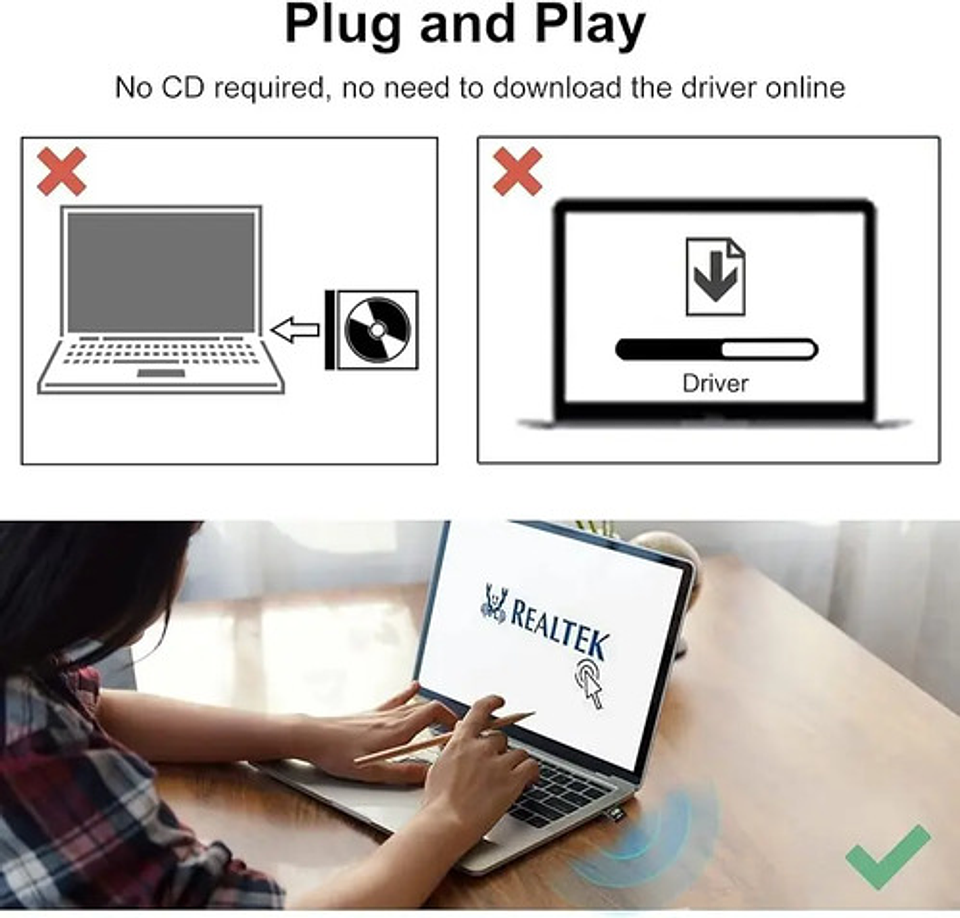 Adaptador Receptor Antena Wifi Ac Doble Banda Dual 2.4y5ghz  6