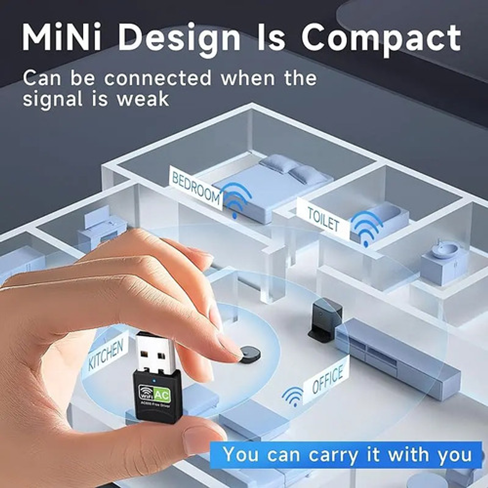Adaptador Receptor Antena Wifi Ac Doble Banda Dual 2.4y5ghz  7
