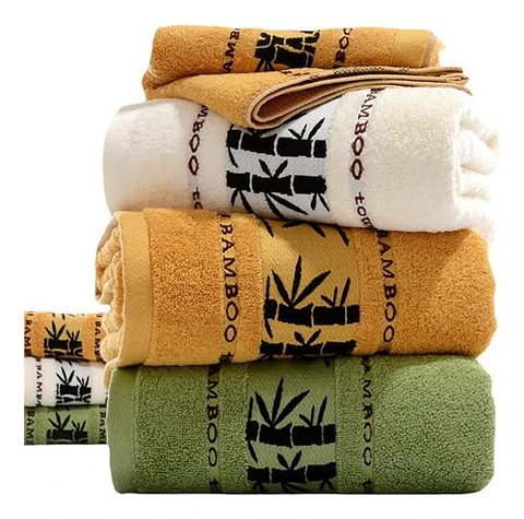 Pack 3 Toalla De Baño Fibra Bambú De Lujo Absorbente Grueso Multicolor Lisa